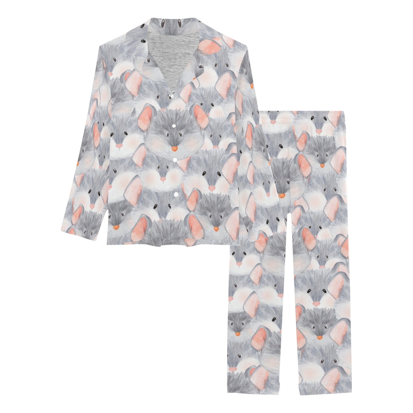 Rat Baby Pattern Print Design 02 Women's Long Pajama Set