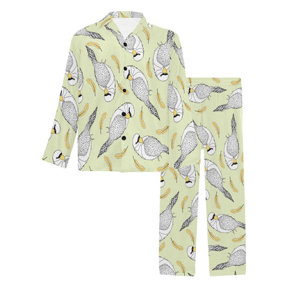 Parakeet Pattern Print Design A03 Men's Long Pajama Set