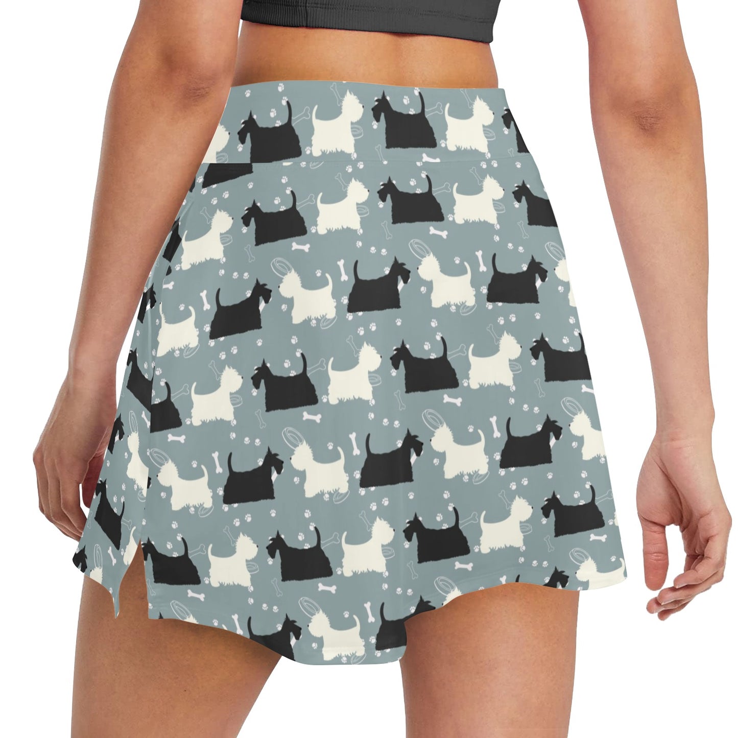 Scottish Terriers Print Design LKS301 17" Golf & Pickleball Skort with Pockets