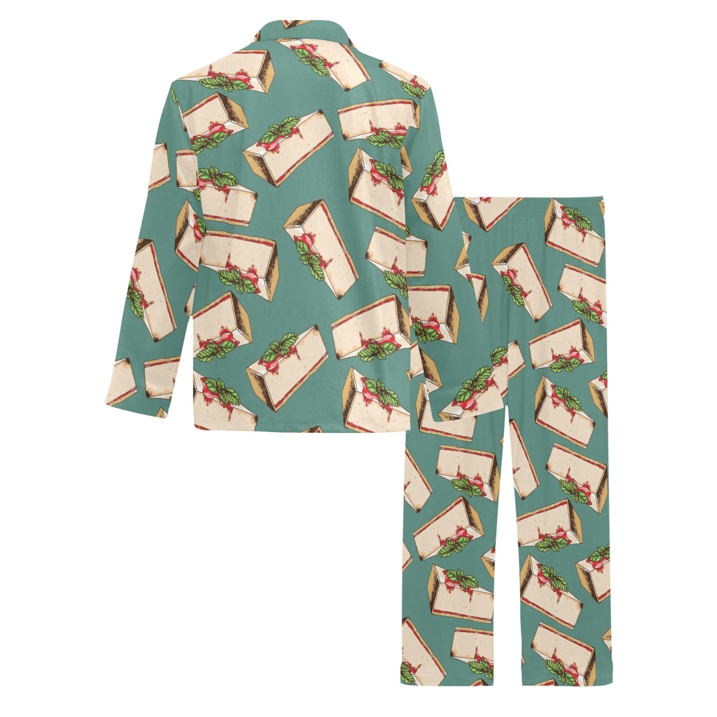 Cheesecake Pattern Print Design CK02 Men's Long Pajama Set