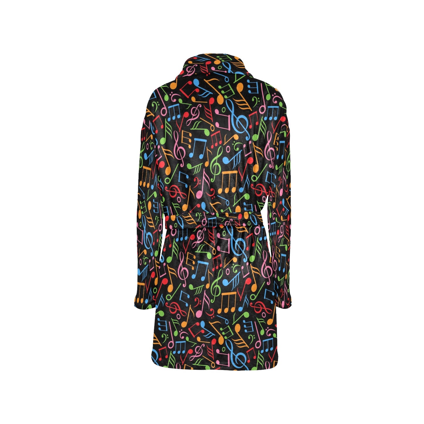 Music Note Colorful Themed Print Women's Fleece Robe