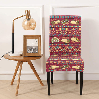 Burrito Taco Print Design LKS302 Dining Chair Slipcover