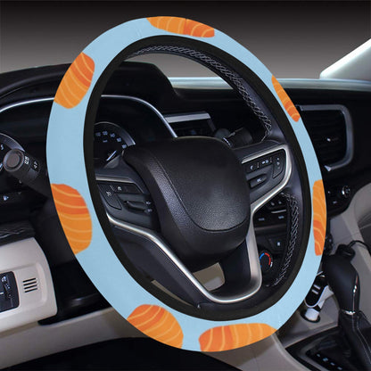 Salmon Sushi Print Design LKS307 Steering Wheel Cover with Elastic Edge