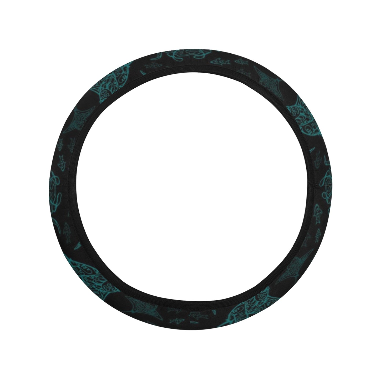 Manta Ray Print Design LKS402 Steering Wheel Cover with Elastic Edge