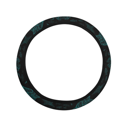 Manta Ray Print Design LKS402 Steering Wheel Cover with Elastic Edge
