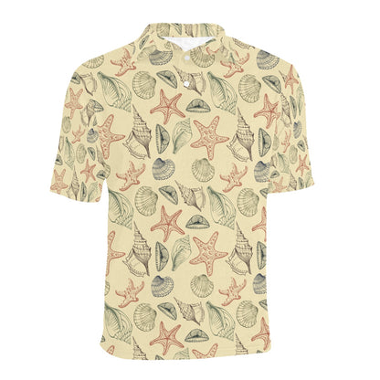 Seashell Print Design LKS305 Men Polo Shirt