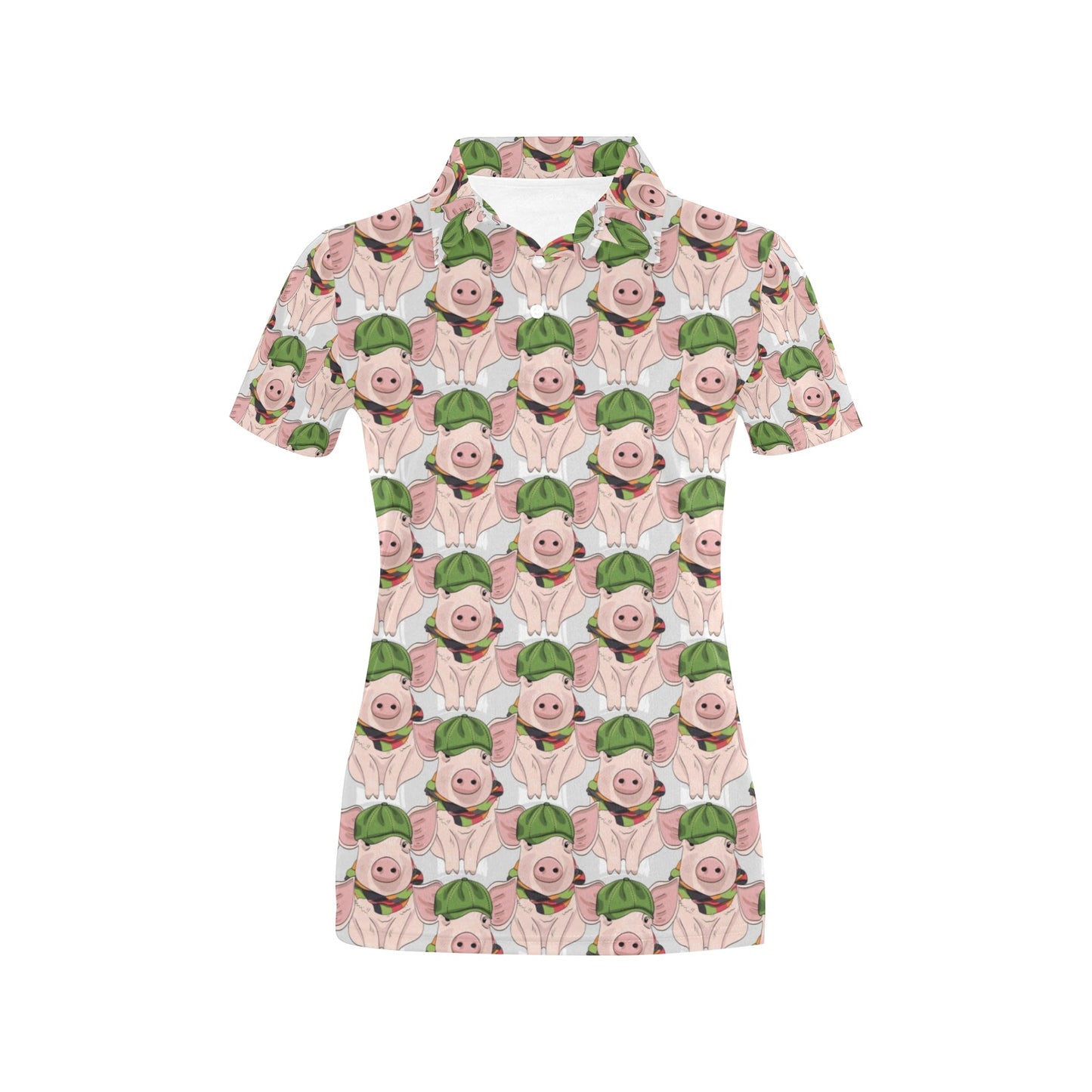 Pig Print Design LKS403 Women's Polo Shirt