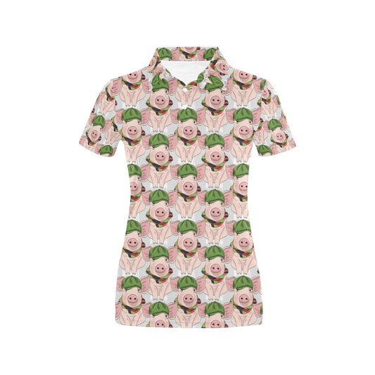Pig Print Design LKS403 Women's Polo Shirt