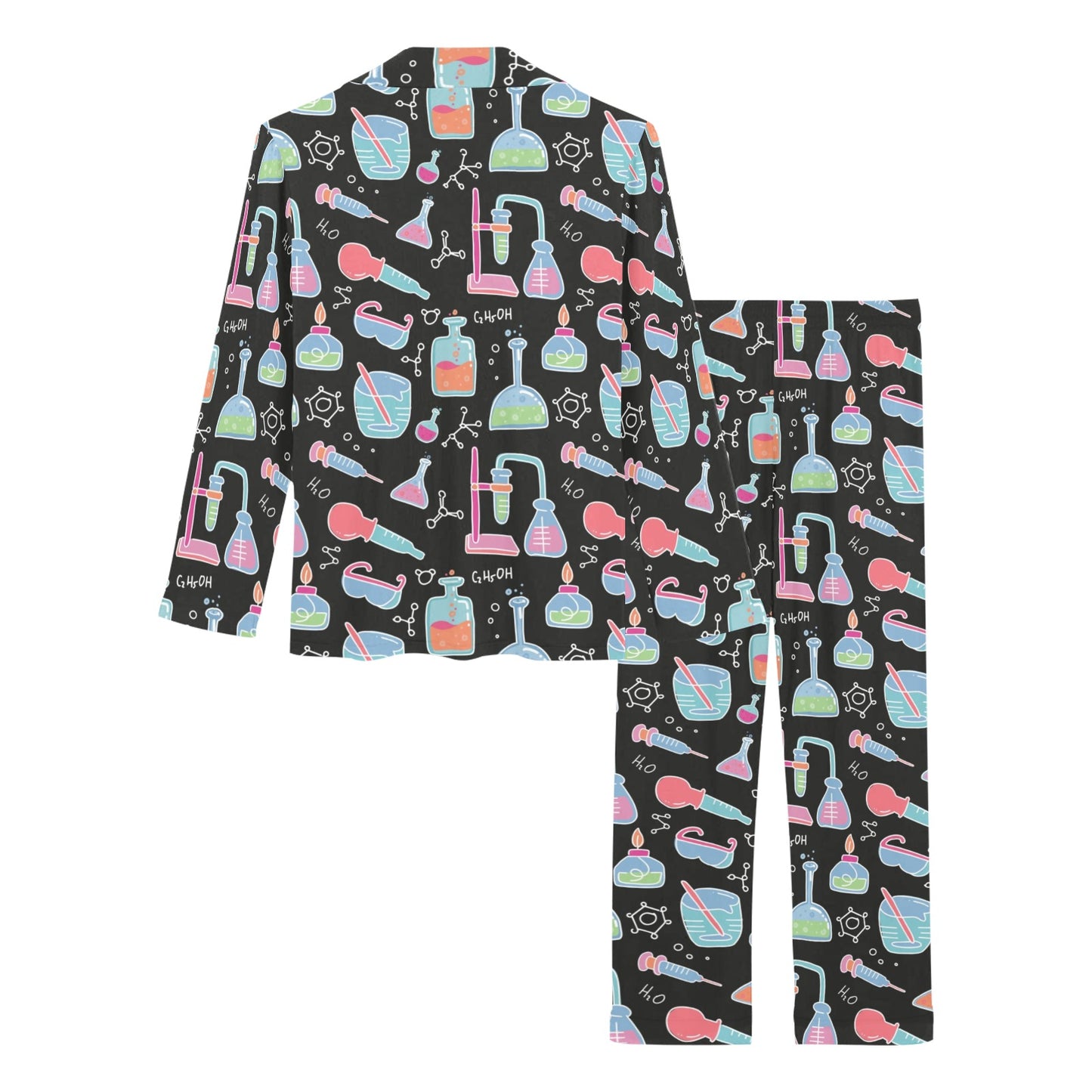Chemical Pattern Print Design 06 Women's Long Pajama Set