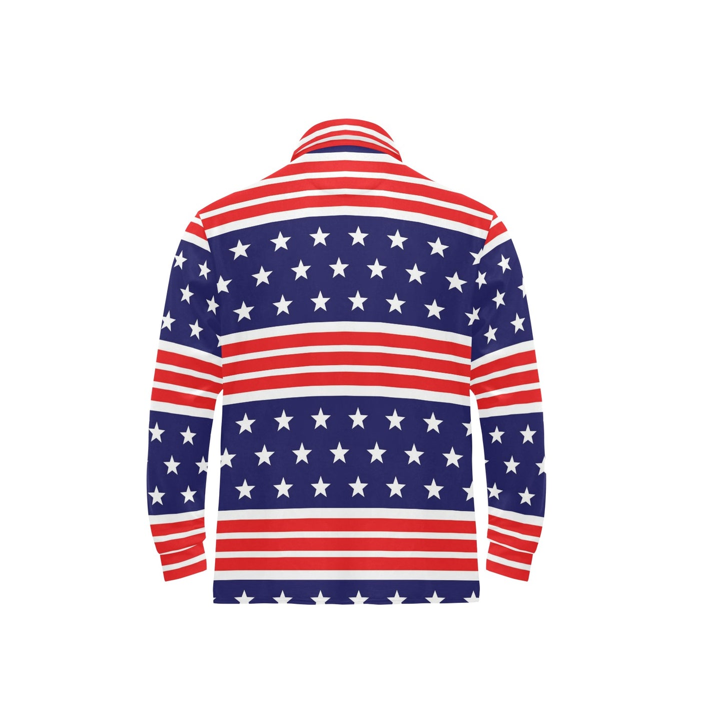 Patriotic Pattern Print Design A04 Long Sleeve Polo Shirt For Men's