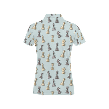 Chess Pattern Print Design 02 Women's Polo Shirt
