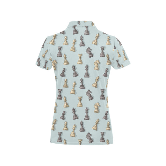 Chess Pattern Print Design 02 Women's Polo Shirt