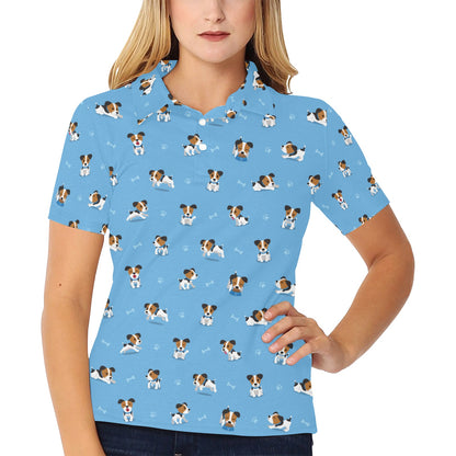 Russell Terriers Print Design LKS3010 Women's Polo Shirt