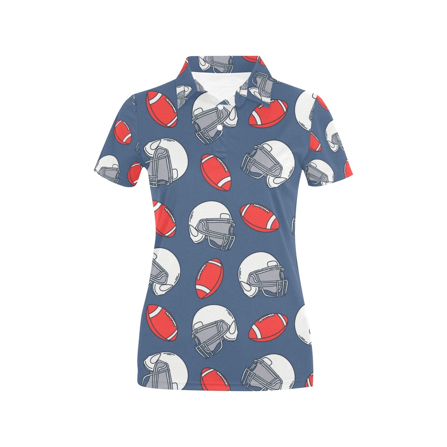 American Football Helmet Design Pattern Women's Polo Shirt