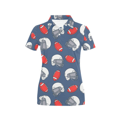 American Football Helmet Design Pattern Women's Polo Shirt