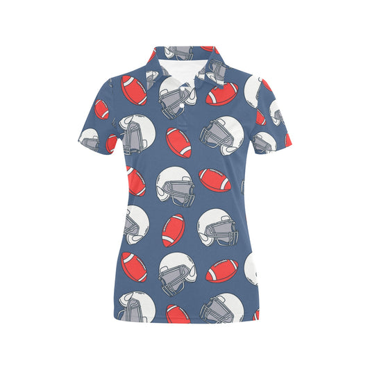 American Football Helmet Design Pattern Women's Polo Shirt