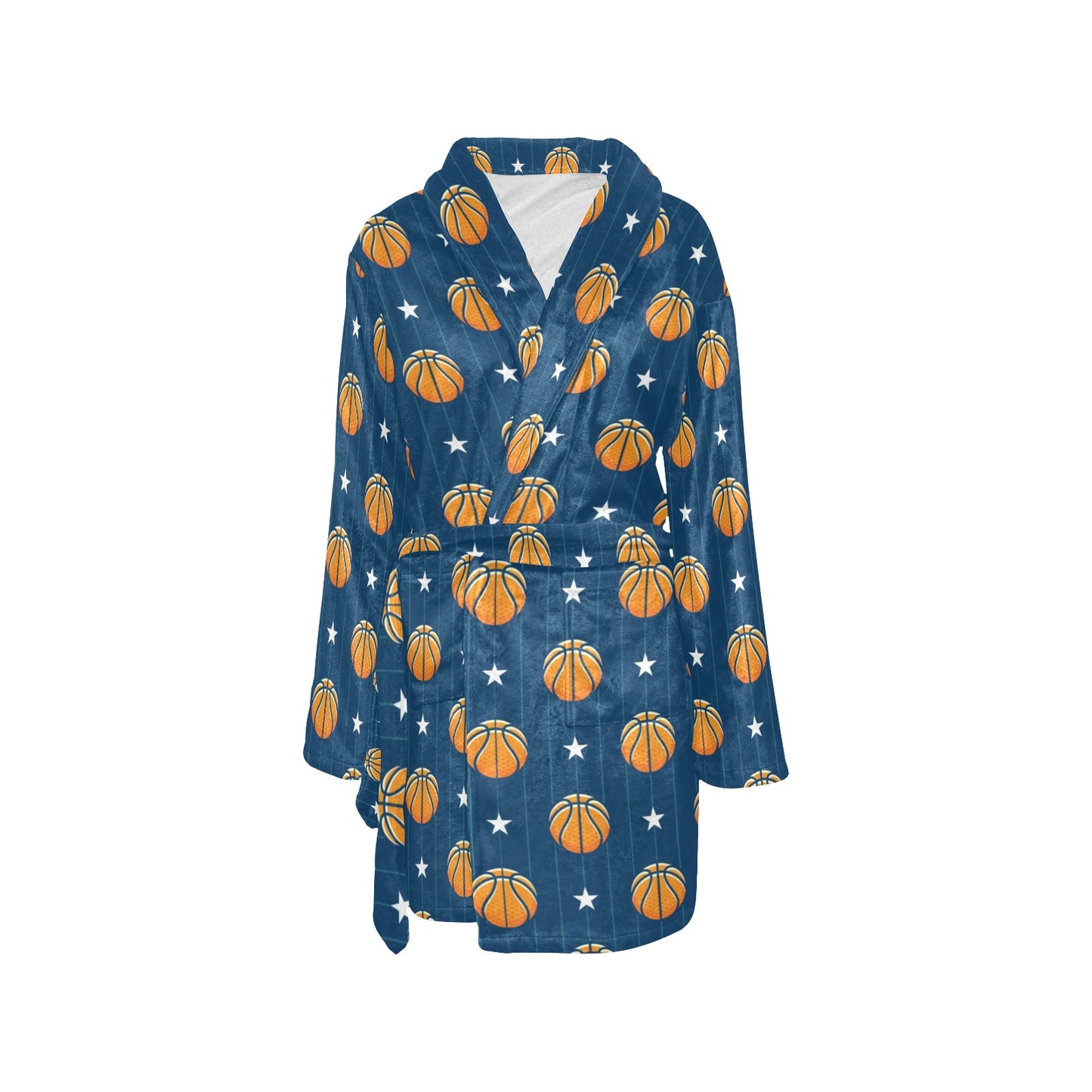 Basketball Star Print Pattern Women's Fleece Robe