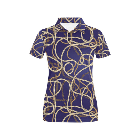 Rope Pattern Print Design A01 Women's Polo Shirt