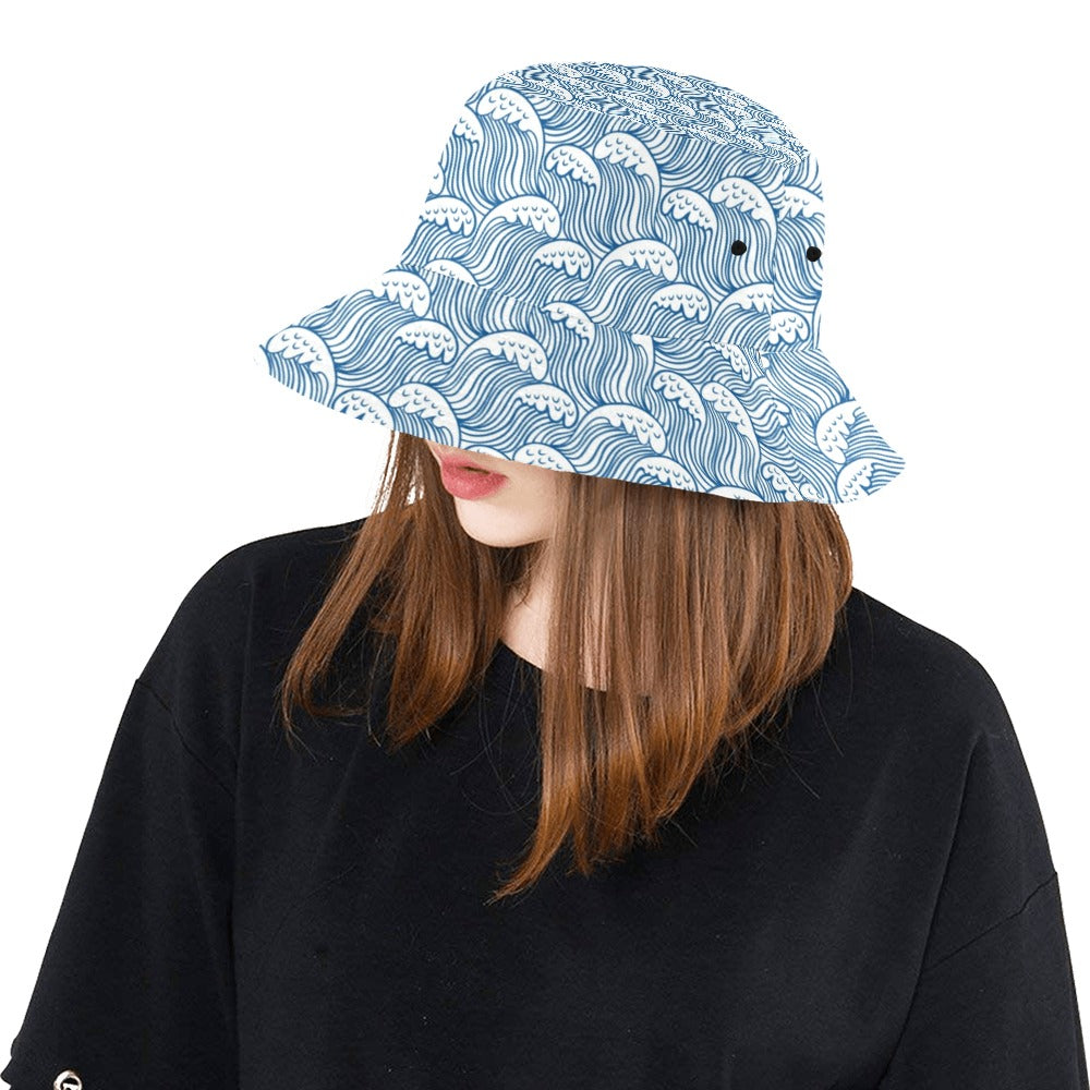 Wave Print Design LKS306 Unisex Bucket Hat