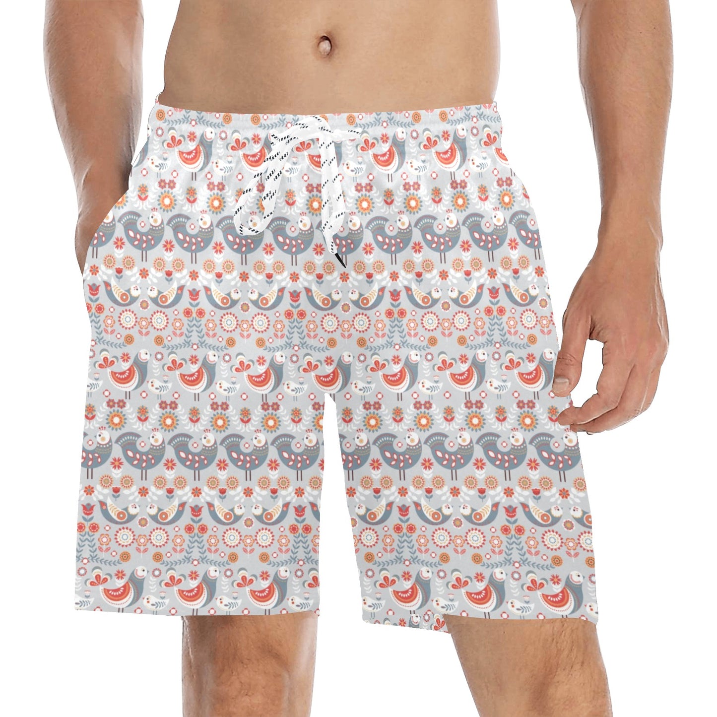 Swedish Nordic Design Print Men's Swim Trunks Beach Shorts