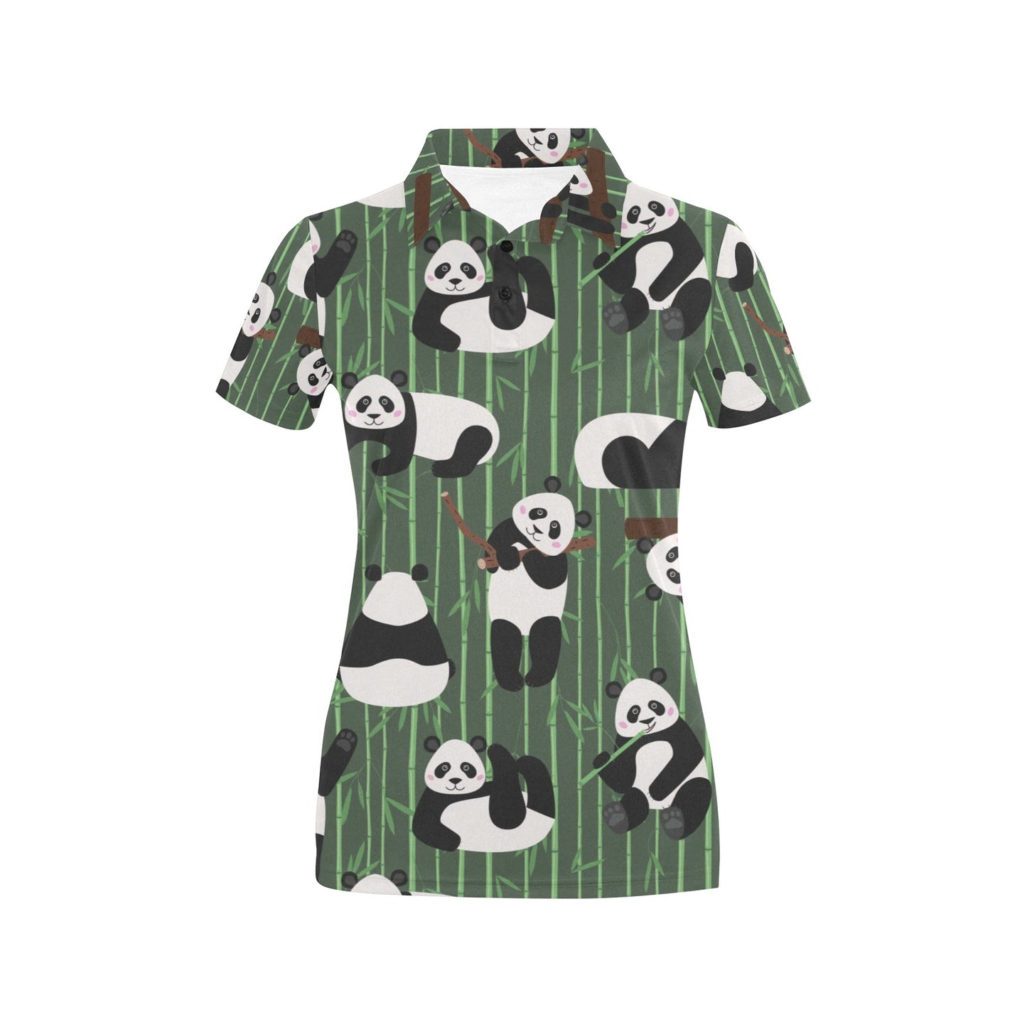 Panda Pattern Print Design A04 Women's Polo Shirt