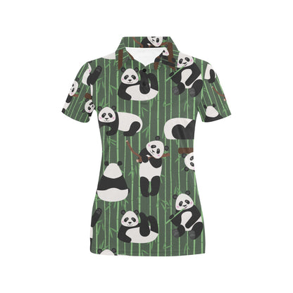 Panda Pattern Print Design A04 Women's Polo Shirt
