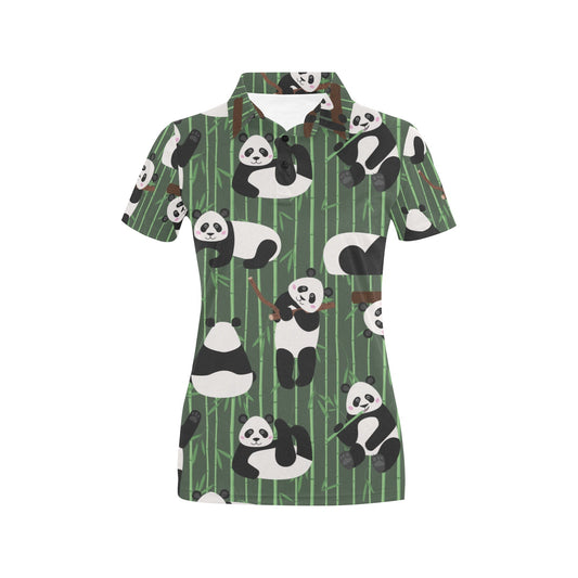 Panda Pattern Print Design A04 Women's Polo Shirt