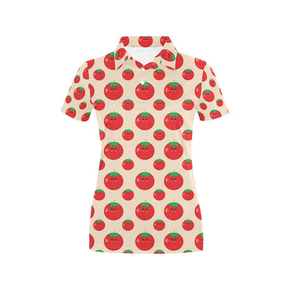 Tomato Print Design LKS308 Women's Polo Shirt