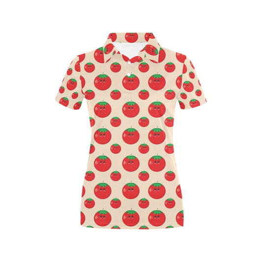Tomato Print Design LKS308 Women's Polo Shirt