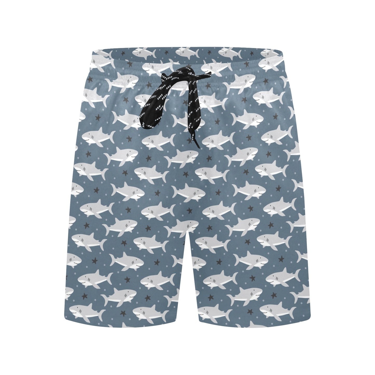 Shark Print Design LKS305 Men's Swim Trunks Beach Shorts