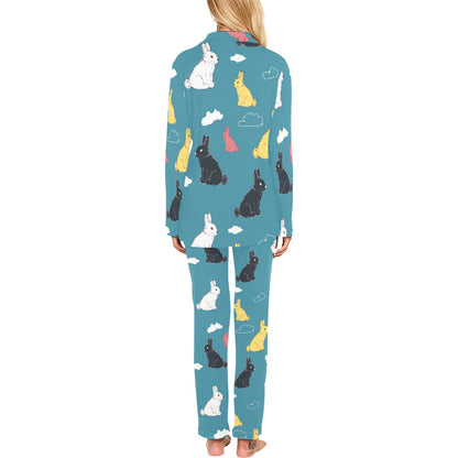 Rabbit Pattern Print Design RB014 Women's Long Pajama Set