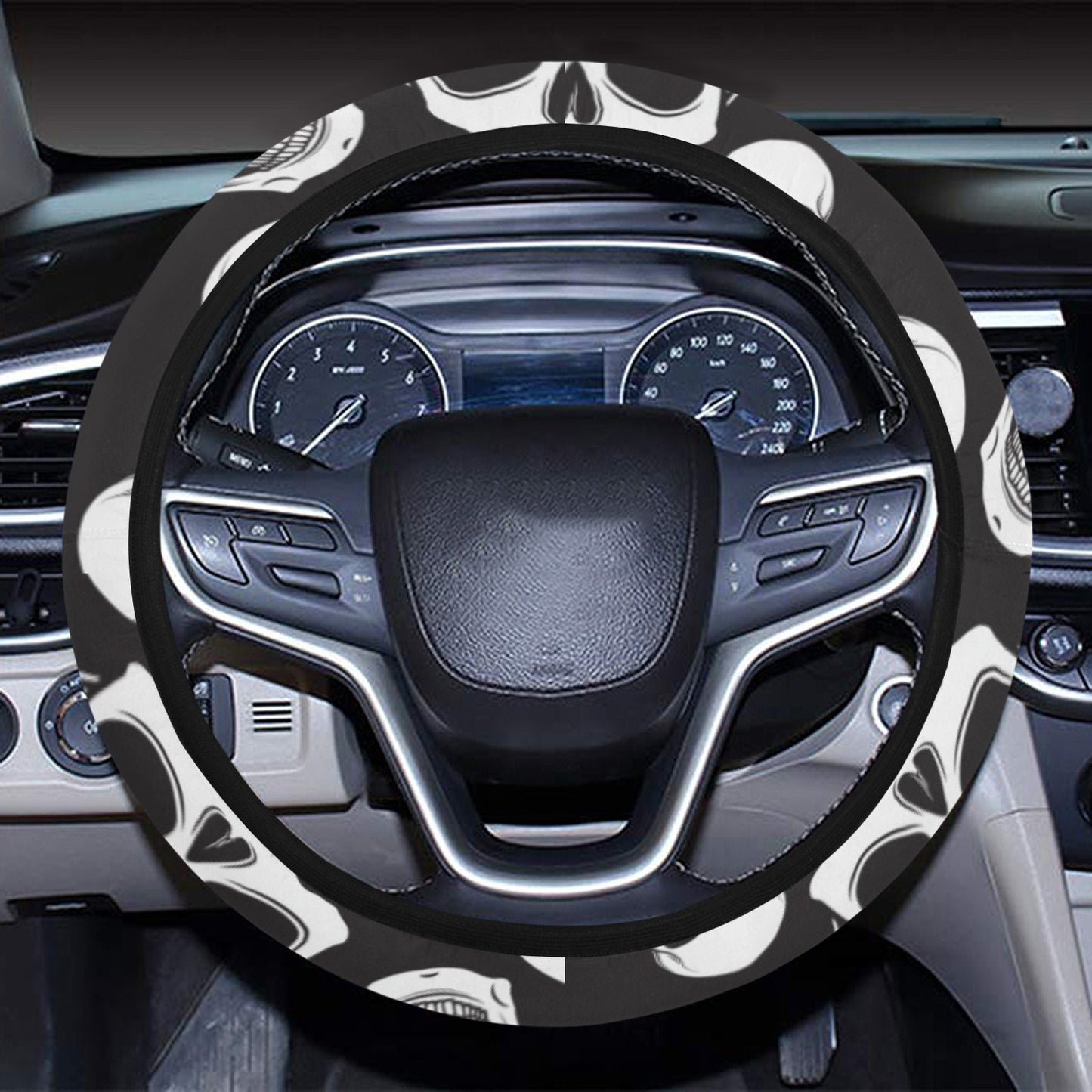 Skull Print Design LKS301 Steering Wheel Cover with Elastic Edge