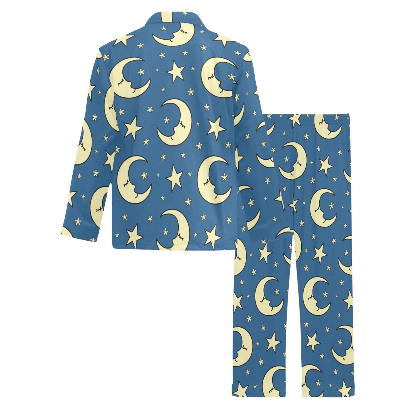 Moon Night Pattern Print Design 03 Men's Long Pajama Set