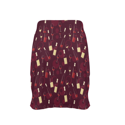 Wine Themed Print Design LKS302 17" Golf & Pickleball Skort with Pockets