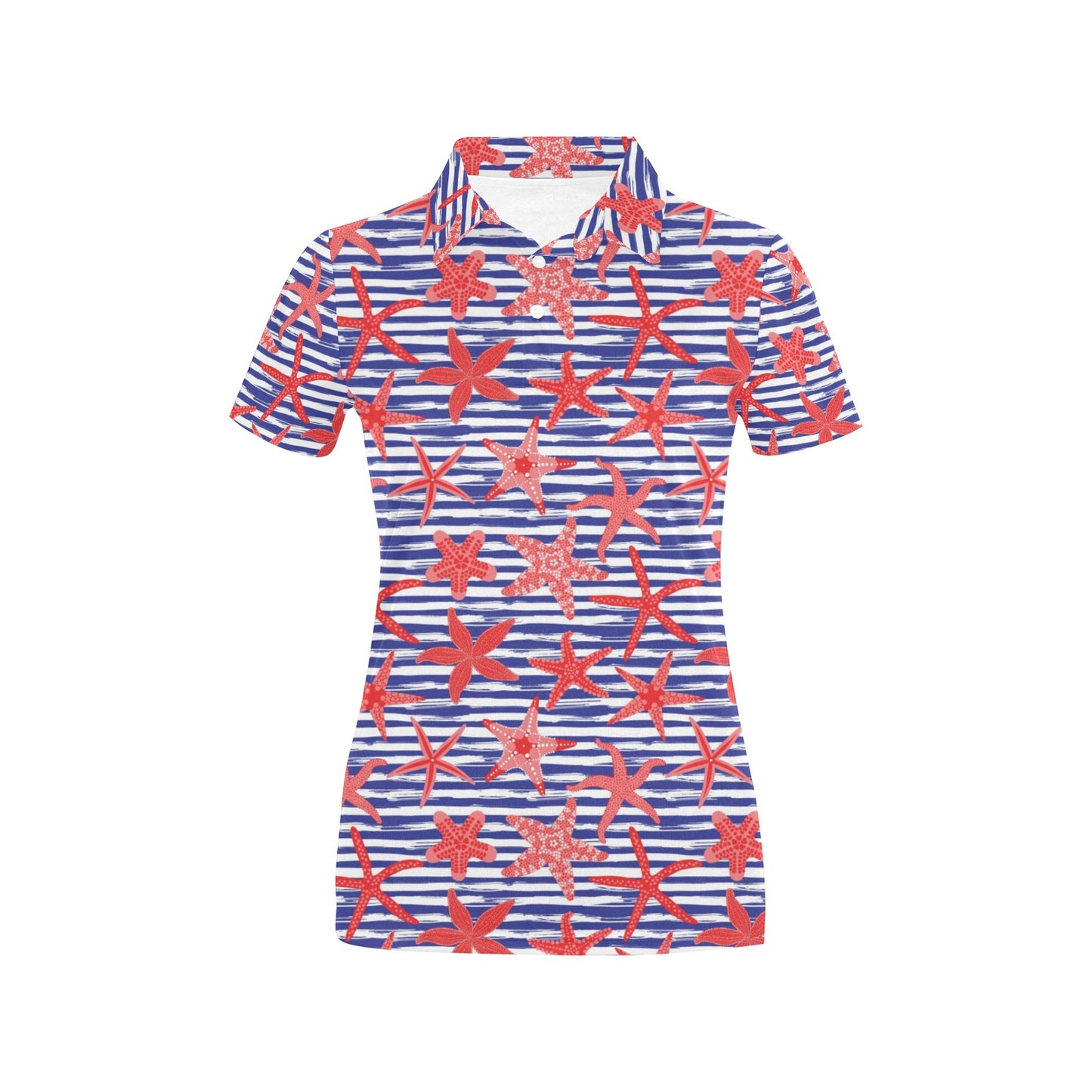 Starfish Print Design LKS401 Women's Polo Shirt