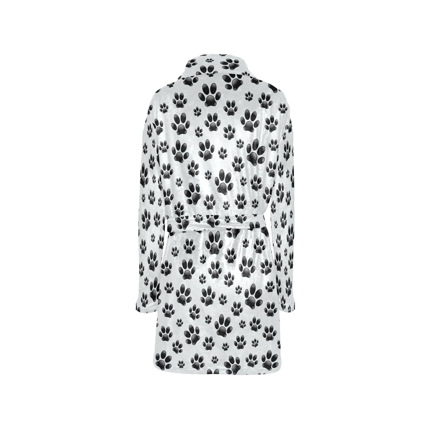 Paw Themed Print Women's Fleece Robe