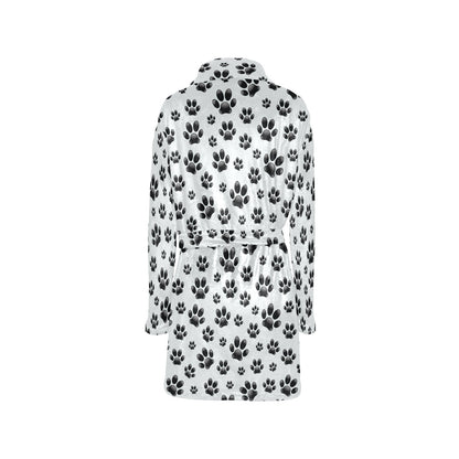 Paw Themed Print Women's Fleece Robe