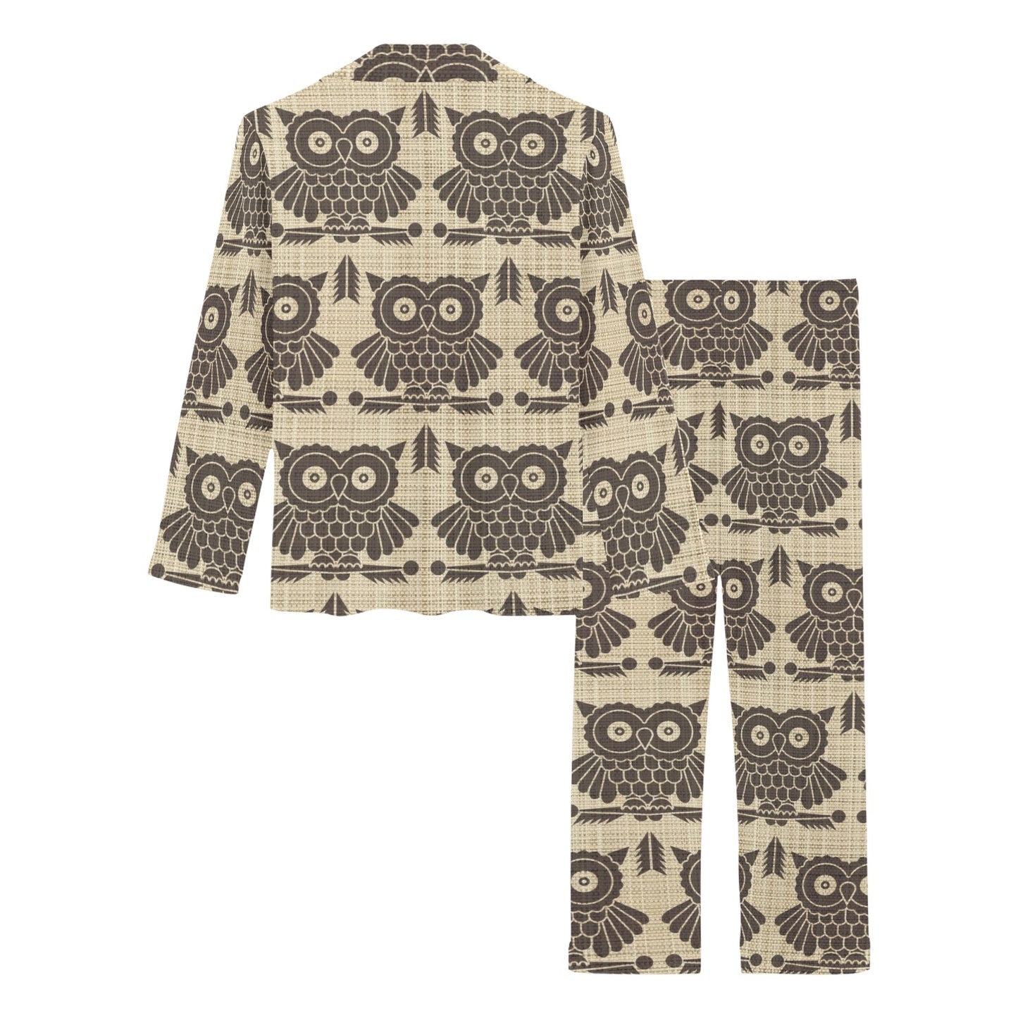 Owl Pattern Print Design A01 Women's Long Pajama Set