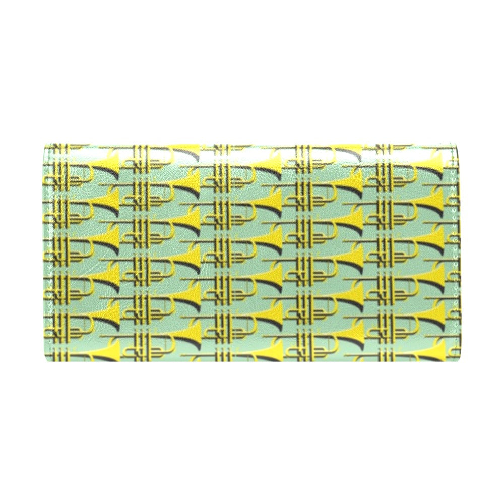 Trumpet Vintage Design Print Women's Trifold Wallet