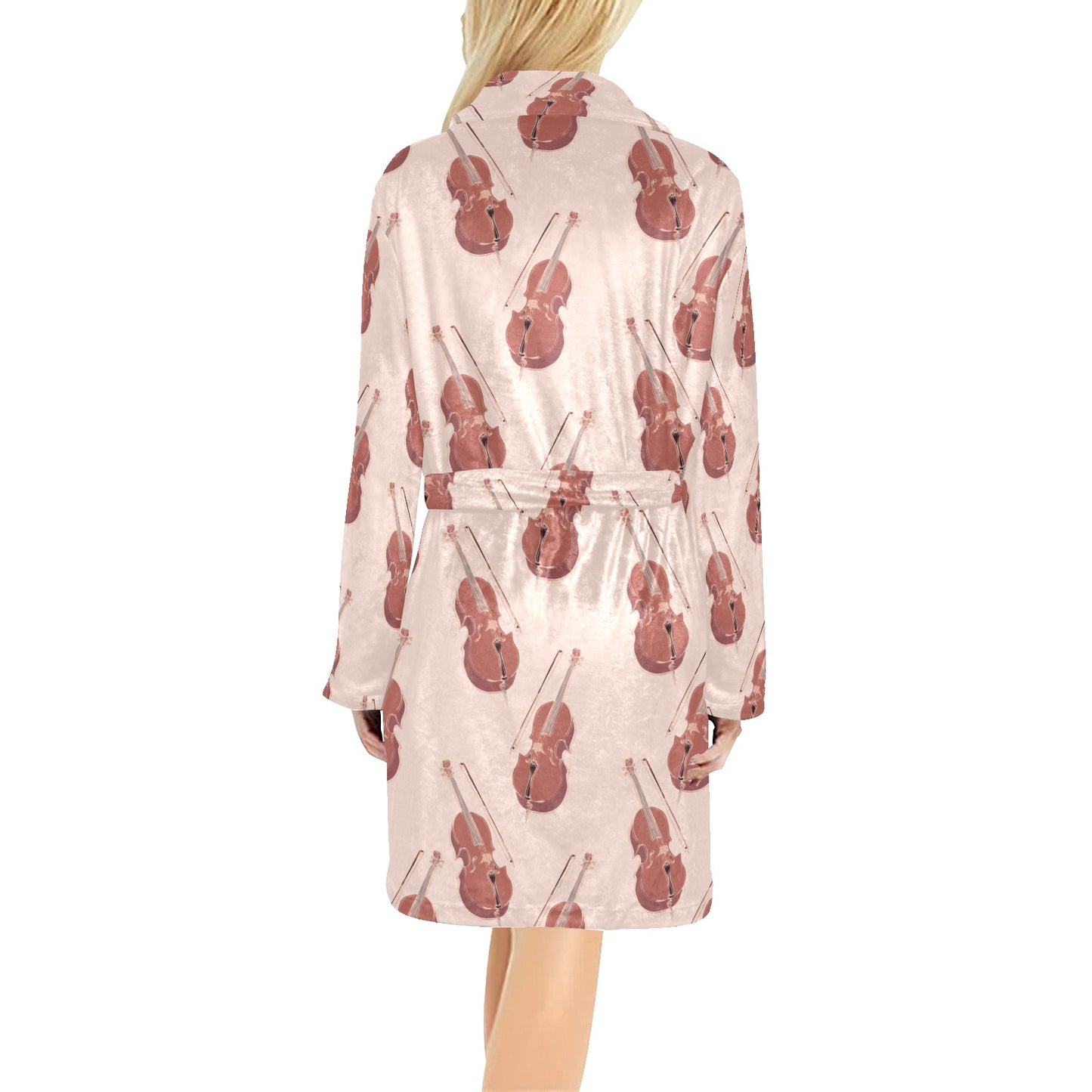 Cello Pattern Print Design 03 Women's Fleece Robe