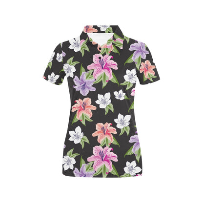Lily Pattern Print Design LY02 Women's Polo Shirt
