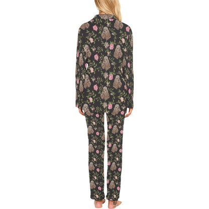 Cocker Pattern Print Design 03 Women's Long Pajama Set