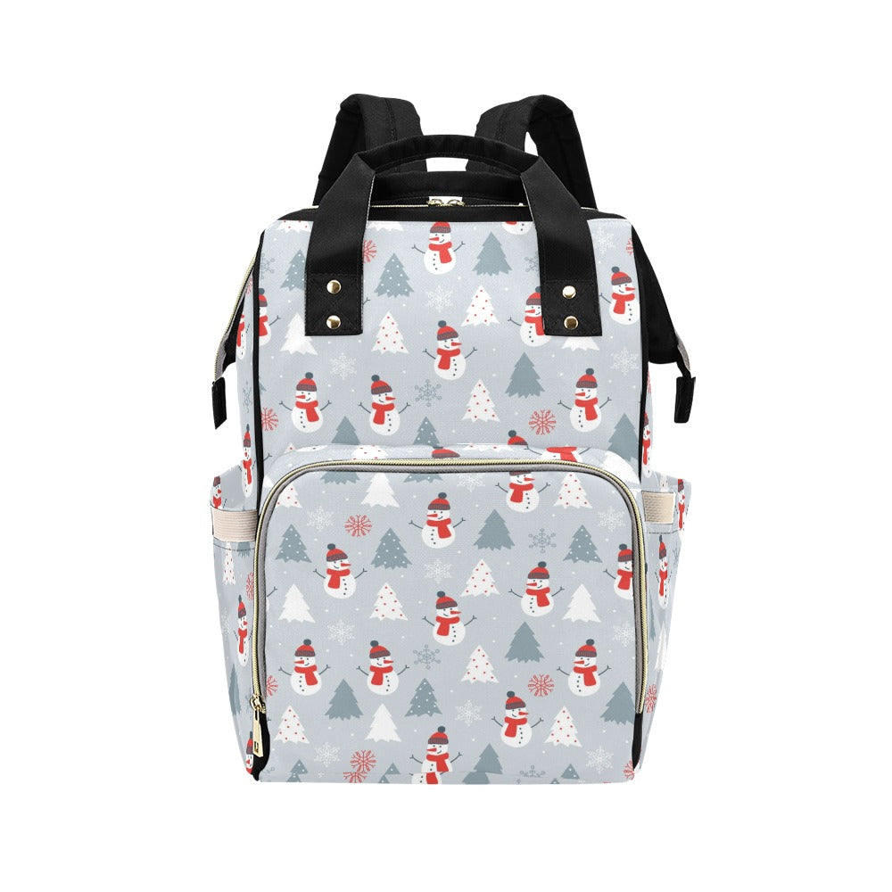 Snowman Print Design LKS302 Diaper Bag Backpack