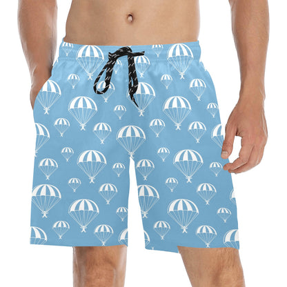 Skydiver Print Design LKS305 Men's Swim Trunks Beach Shorts