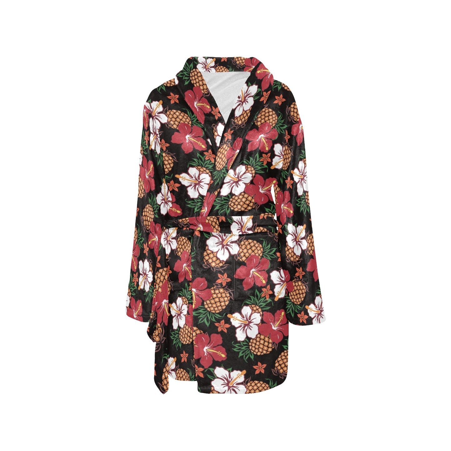 Hawaiian Themed Pattern Print Design H013 Women's Fleece Robe