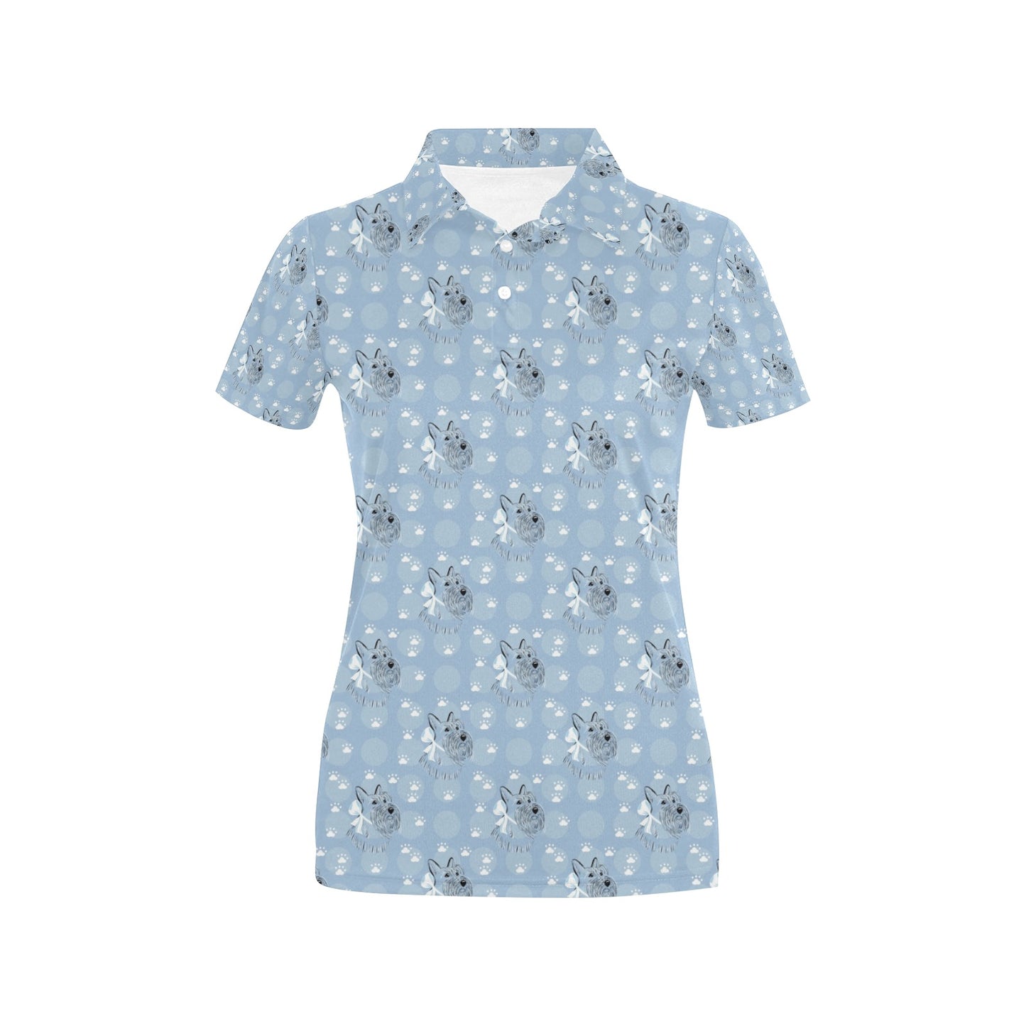 Scottish Terriers Print Design LKS308 Women's Polo Shirt