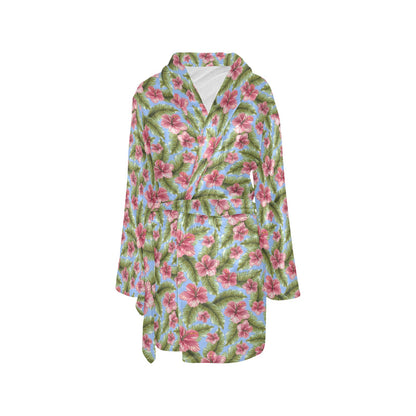 Tropical Flower Print Design LKS301 Women's Fleece Robe
