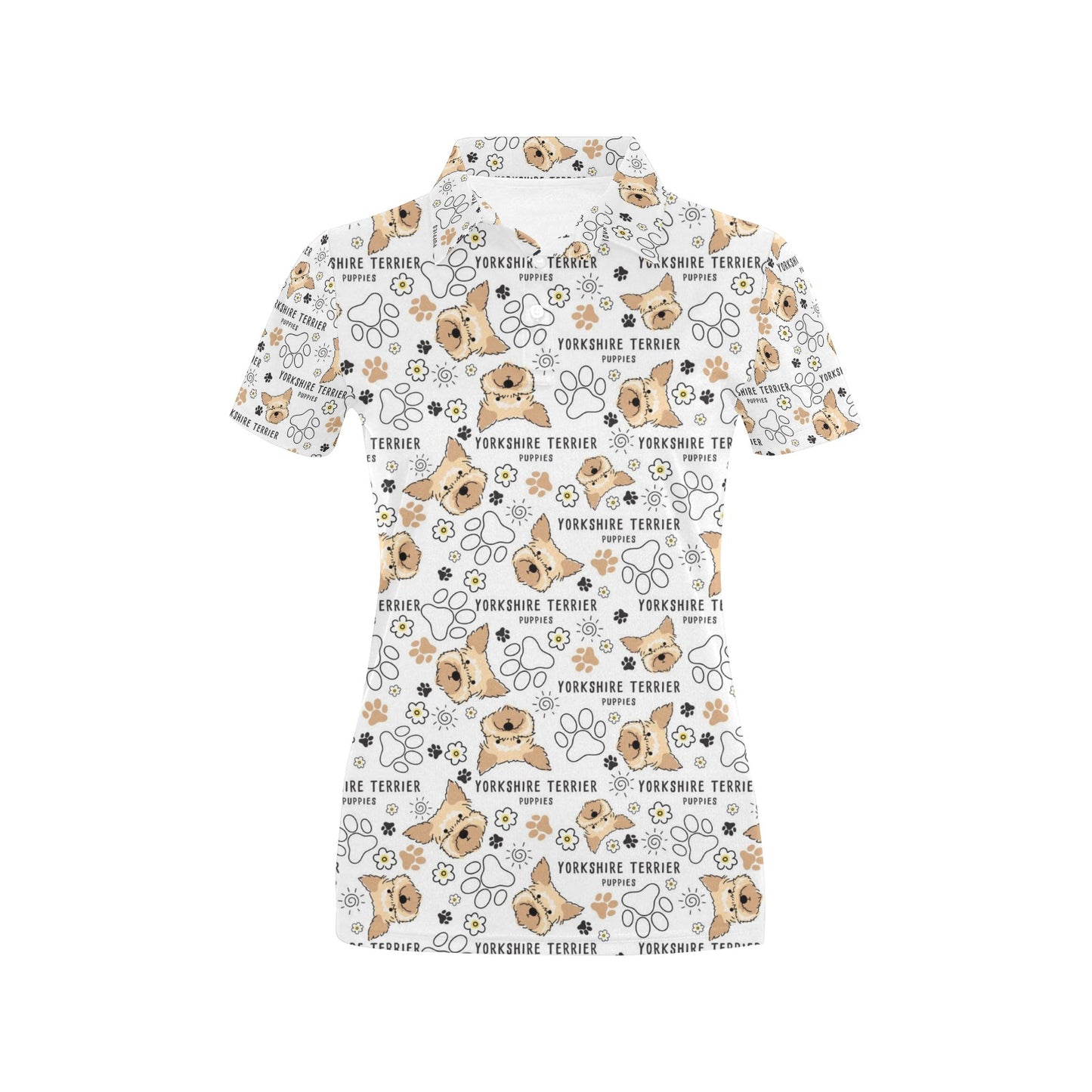Yorkshire Terriers Print Design LKS308 Women's Polo Shirt