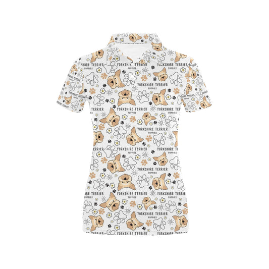 Yorkshire Terriers Print Design LKS308 Women's Polo Shirt