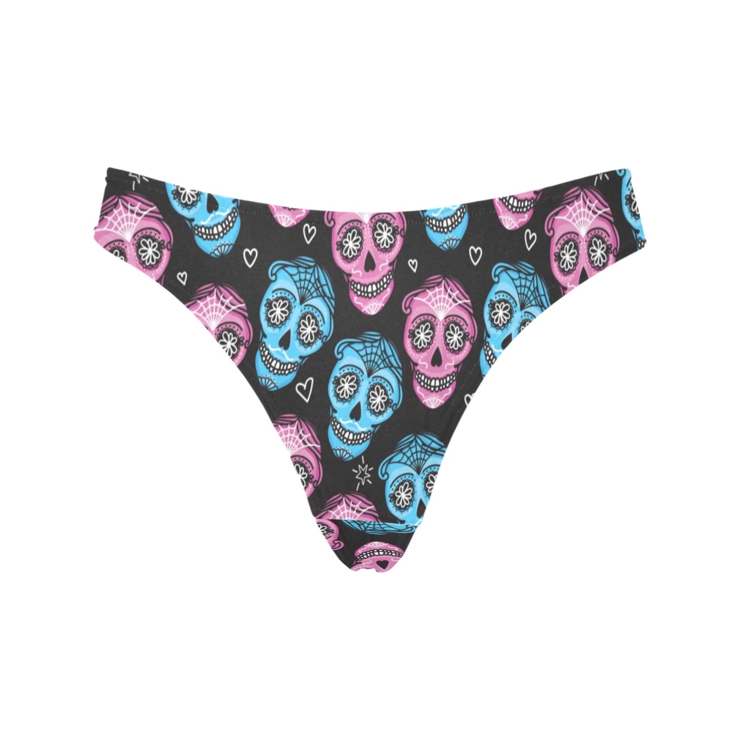 Day of the Dead Skull Print Pattern Women's Thongs